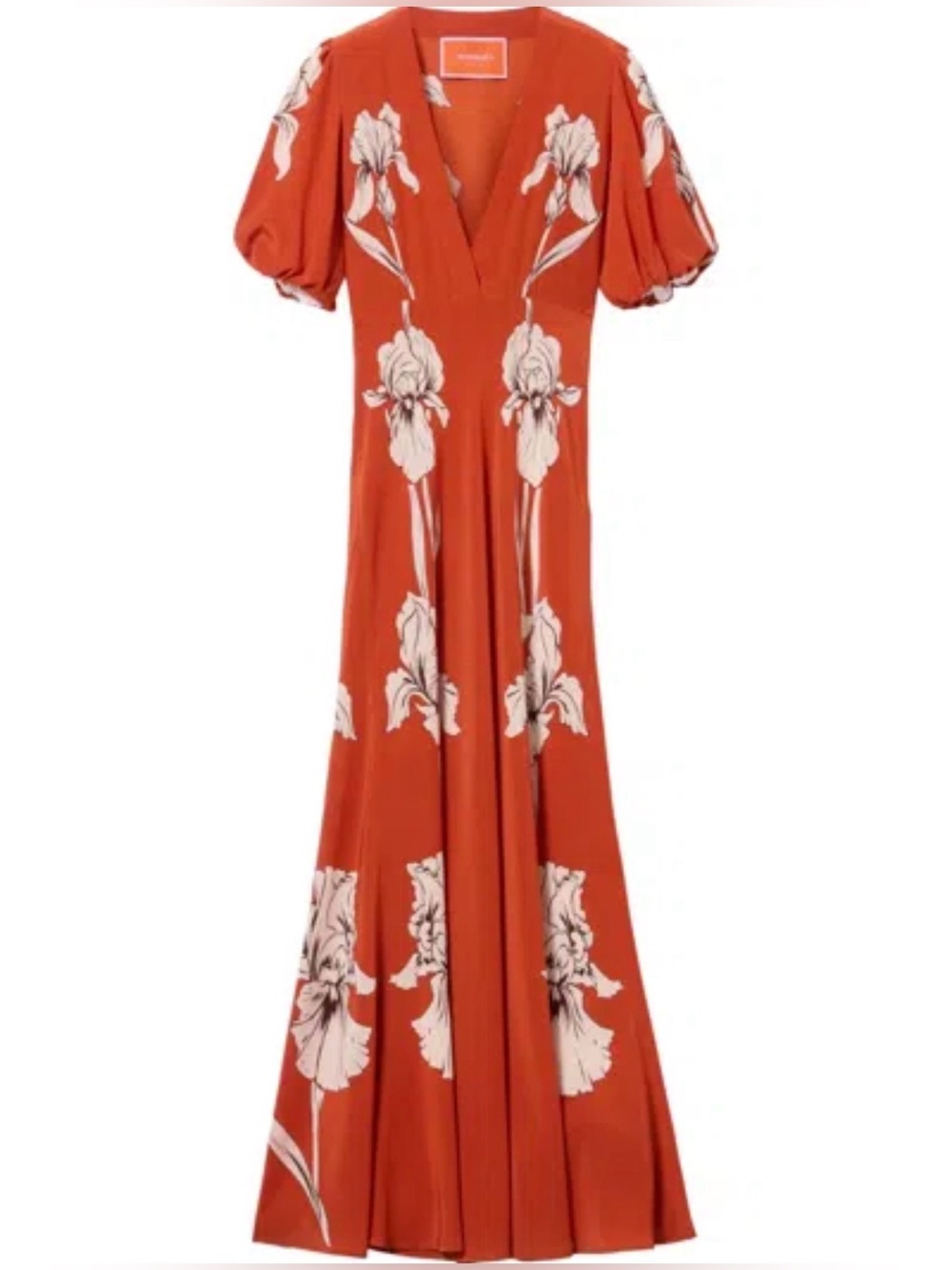 La DoubleJ Marlene Iris Placée Silk Orange Maxi Dress in Medium - Picture 5 of 15